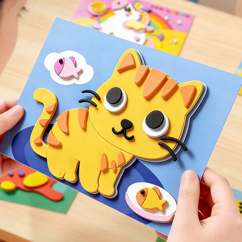Science Toys Diy - Детские 3D-наклейки, 10 случайных листов, одноразовые,