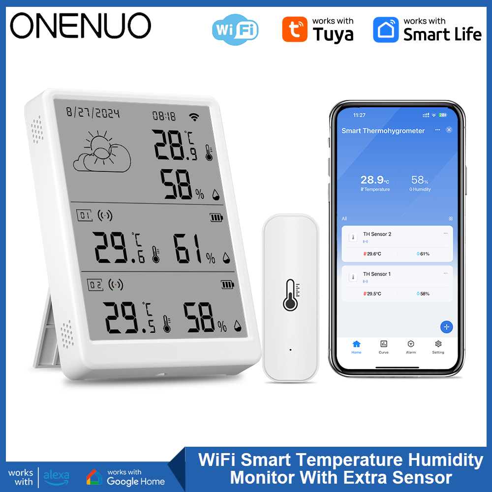 Weather Station Indoor - Метеостанция Tuya Wi-Fi, датчик температуры, комплект