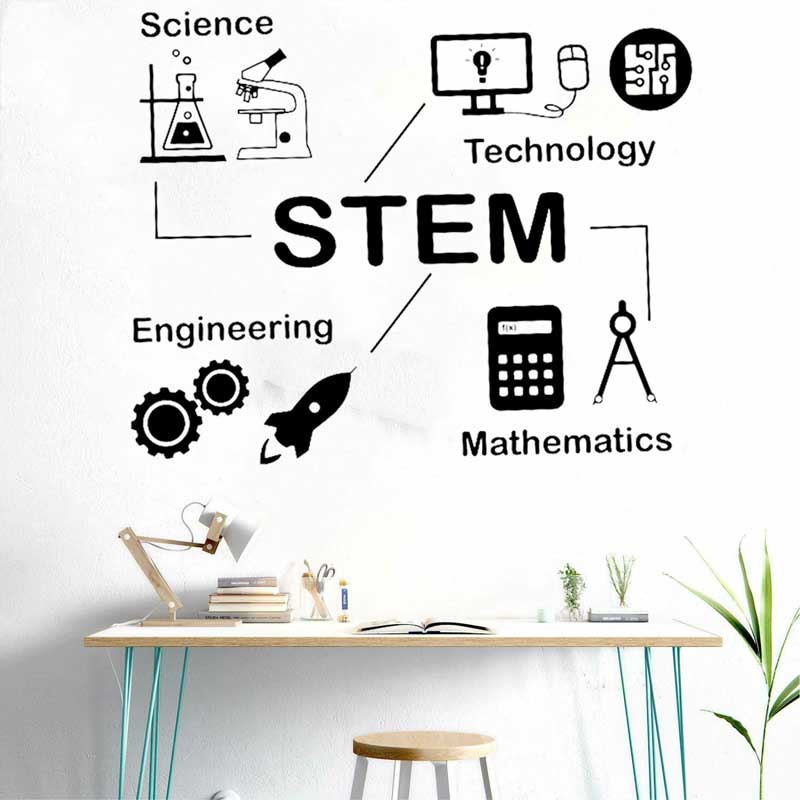 Science And Invention - Наклейки на стену STEM, научные технологии,