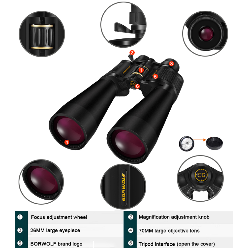 Бинокль BORWOLF с большим объе – обзор и цена National Geographic Telescope 70Mm