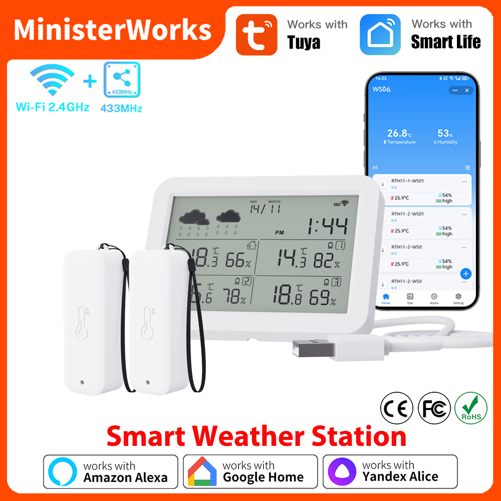 Метеостанция Tuya WiFi RF433 Б – обзор и цена Weather Station Indoor