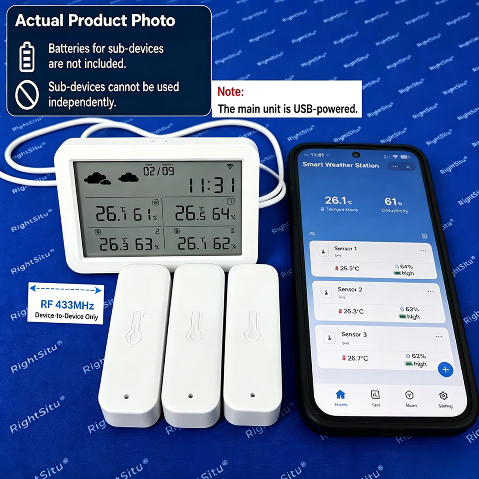 Метеостанция Tuya WiFi+RF433,  – обзор и цена Weather Station Indoor